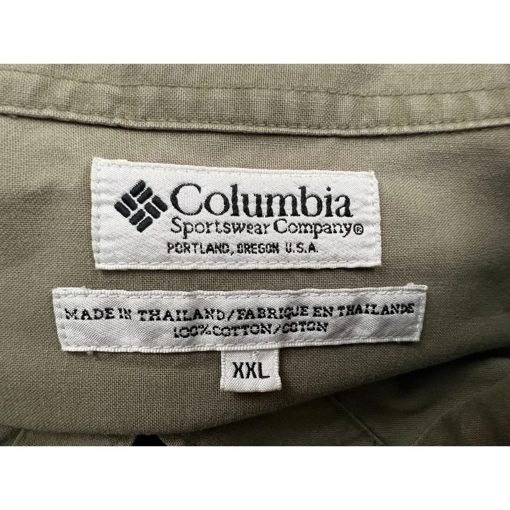 Columbia Mens Button Up Shirt Beige XXL Briarshun‎ Hunting Gorpcore CabinCore